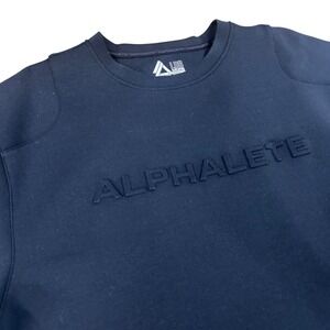 Alphalete Elements LDB More Black Short Sleeve Sweatshirt Embossed Logo Large